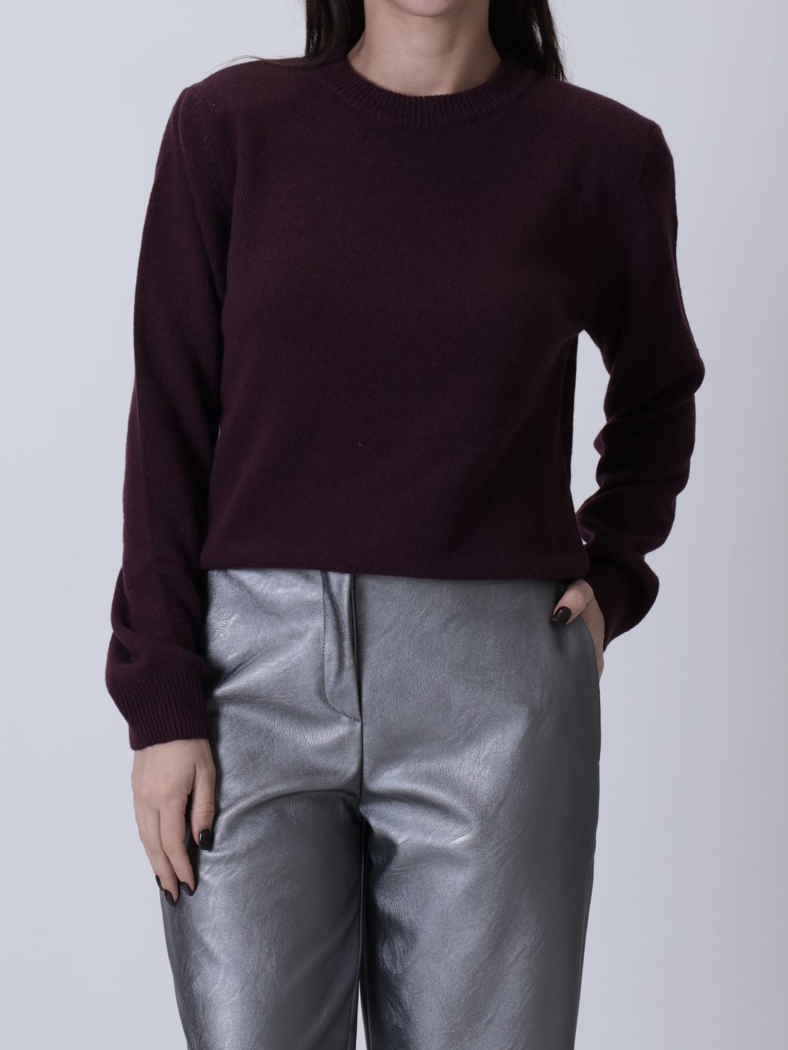 Maglione spalle imbottite bordeaux