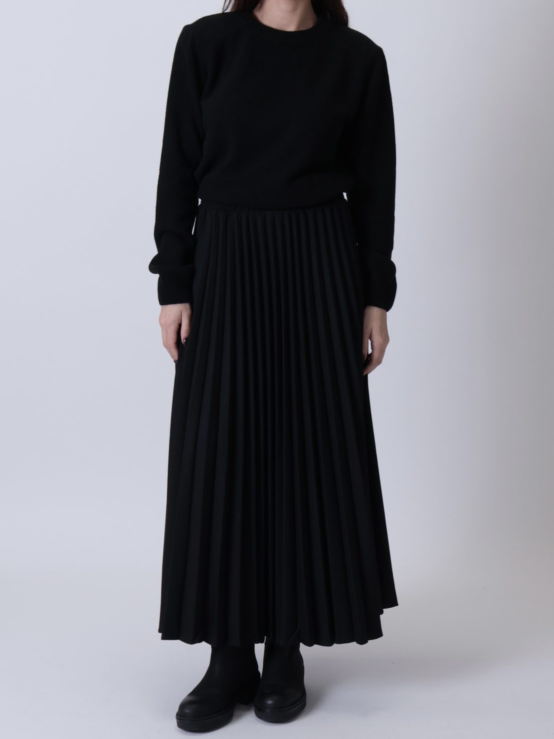 Gonna midi plissettata nera