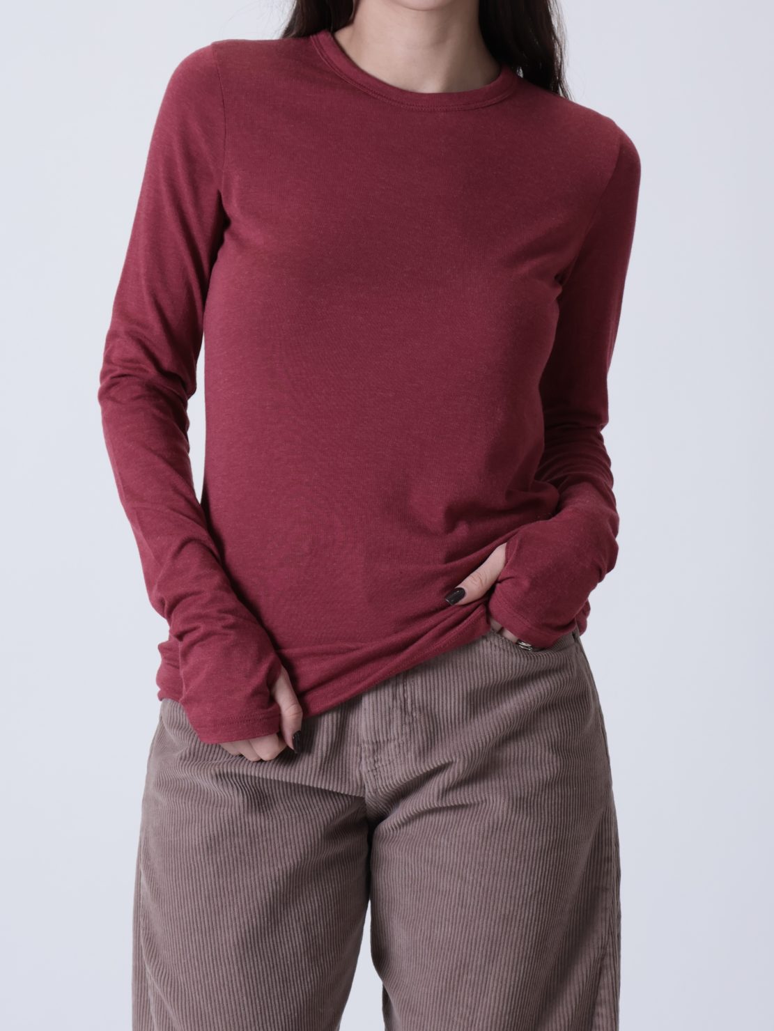 Maglia girocolllo modal/lana rosso