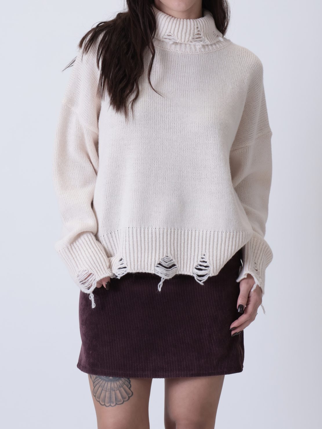 Lupetto strappi panna