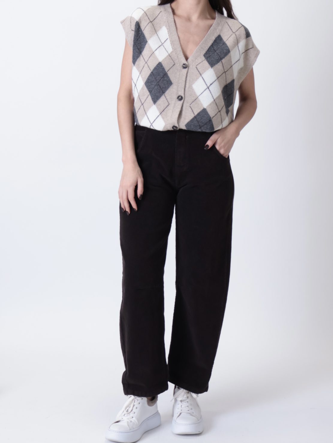 Pantalone ovetto velluto moro