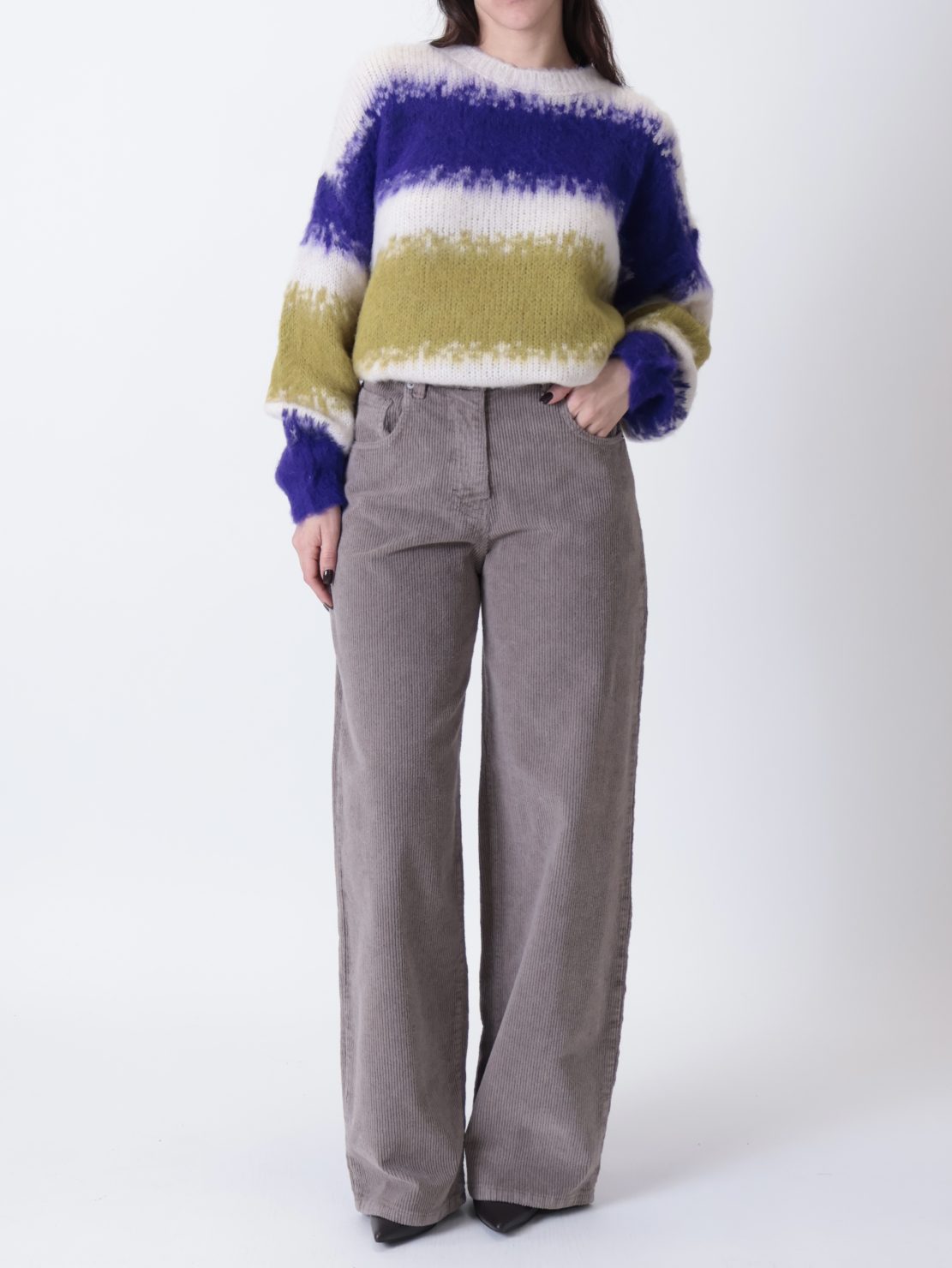 Pantalone bella velluto fango