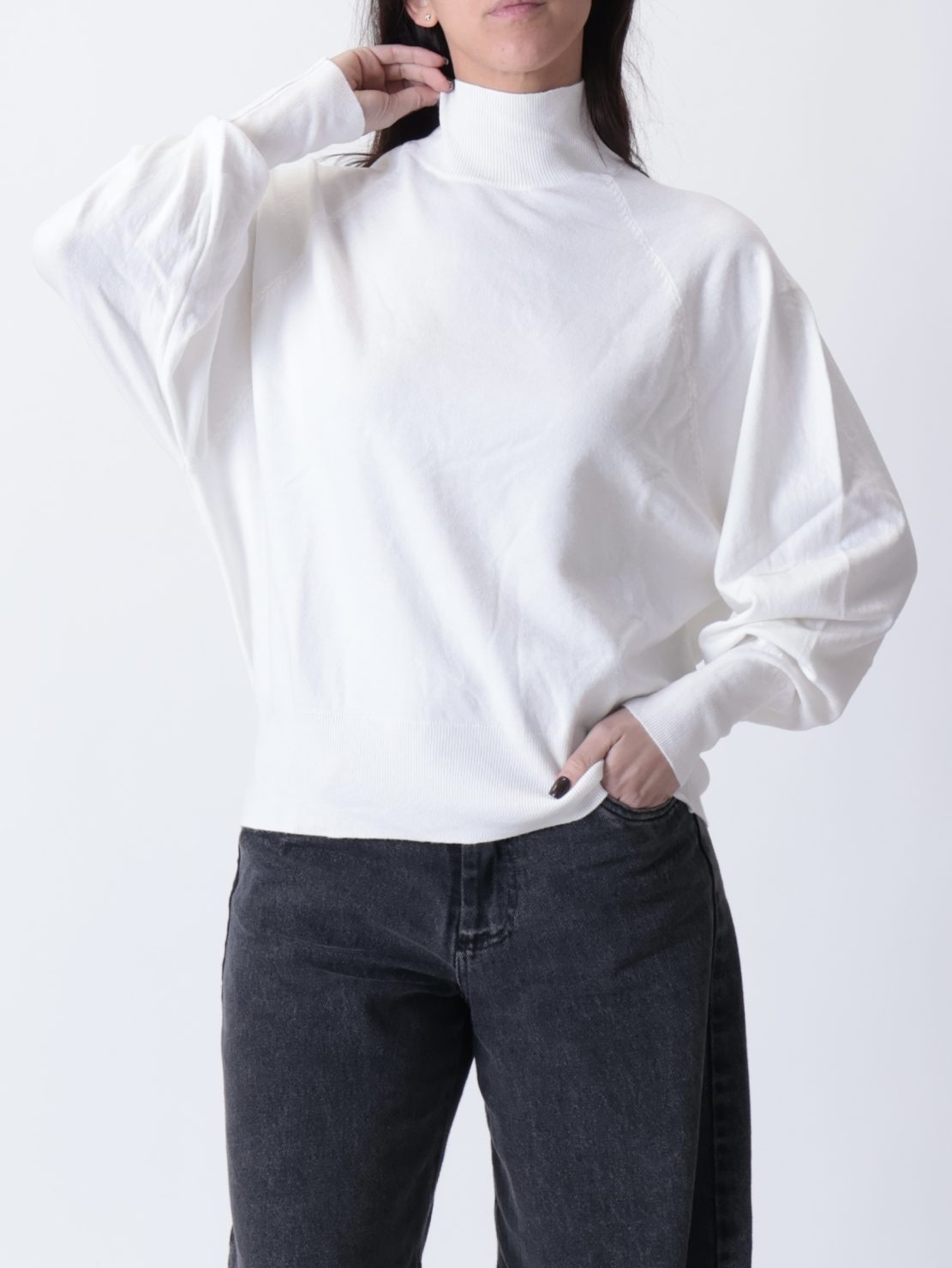 Maglia collo cratere burro