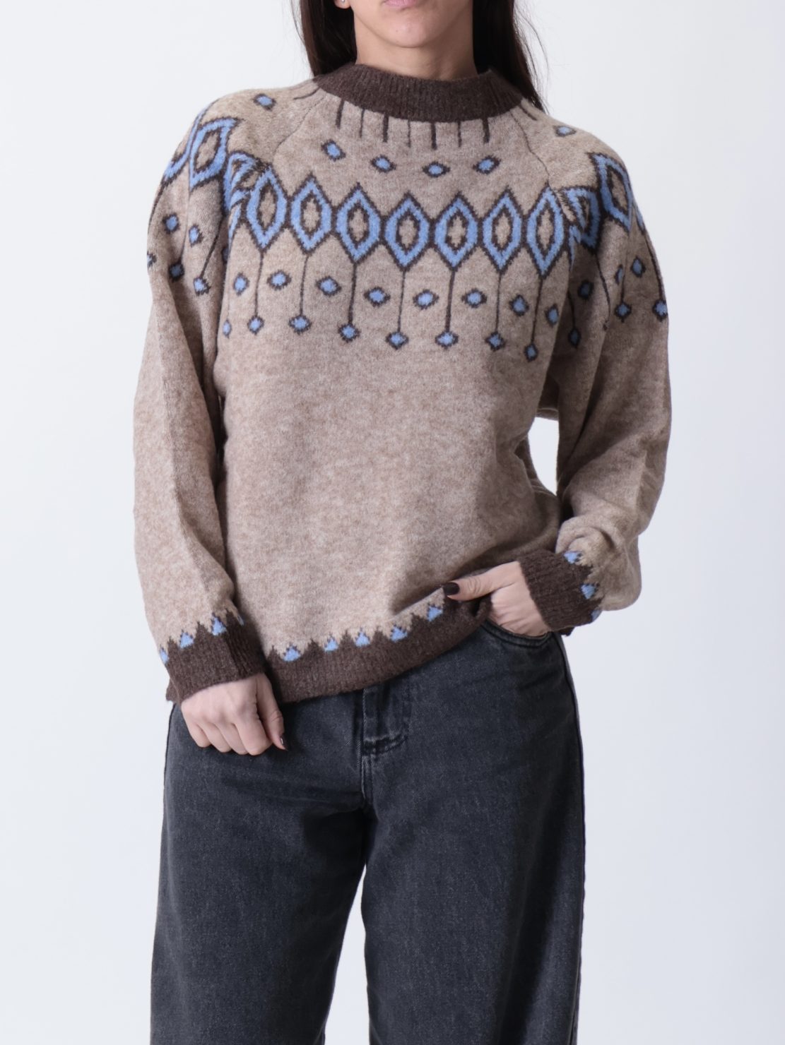 Maglione norvegese beige