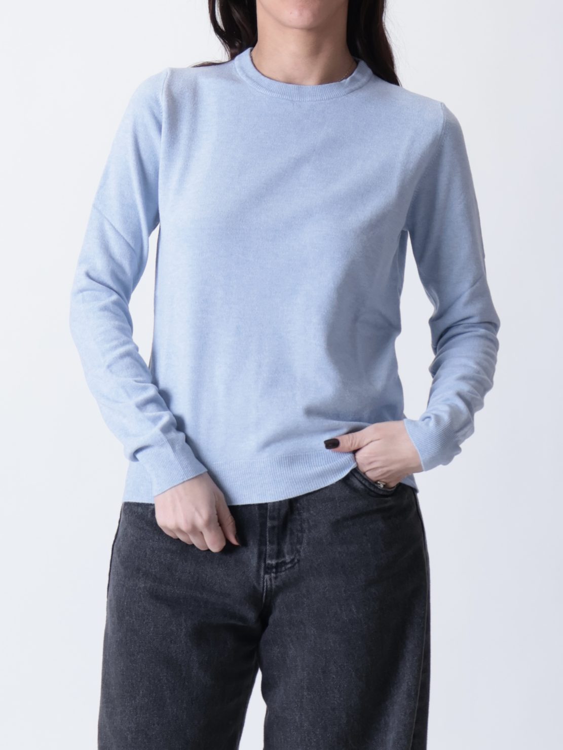 Pull giro slim celeste