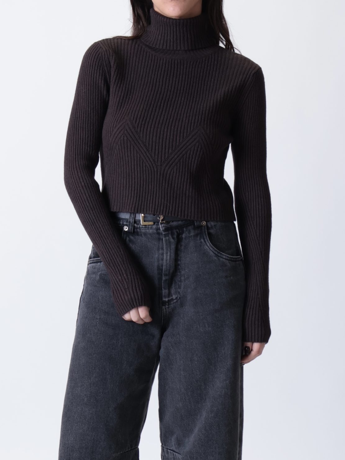 Dolcevita crop costine moro