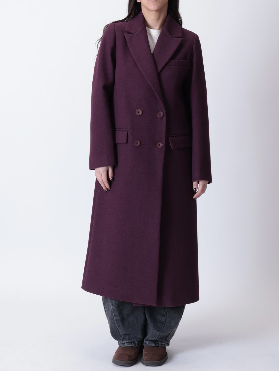 Cappotto 4 bottoni bordeaux