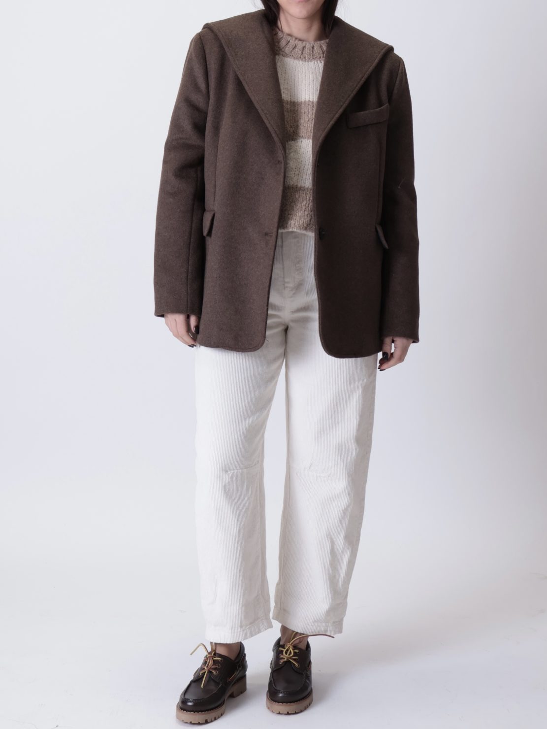 Giacca cappotto con cappuccio moro