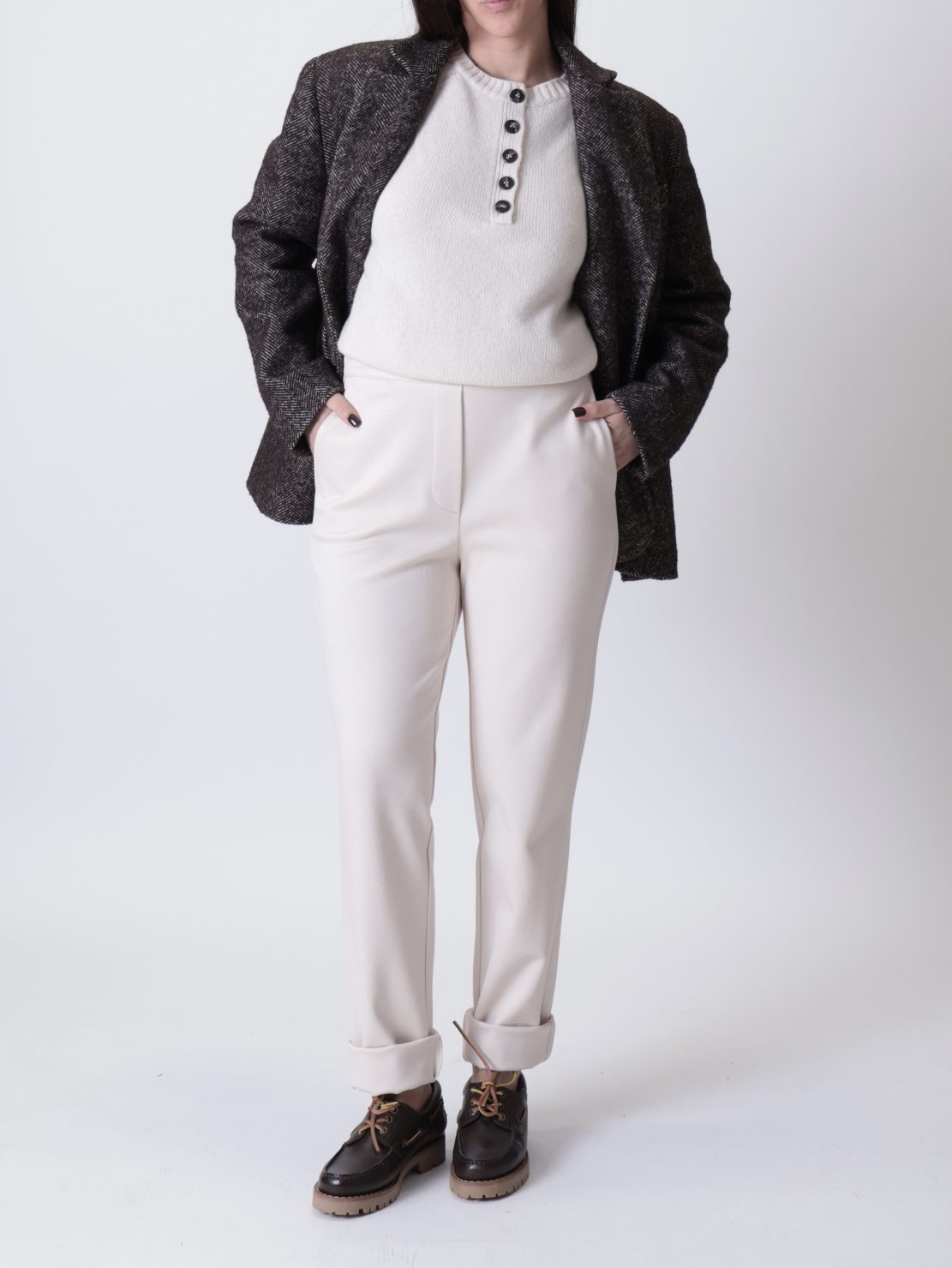 Pantalone classic panna