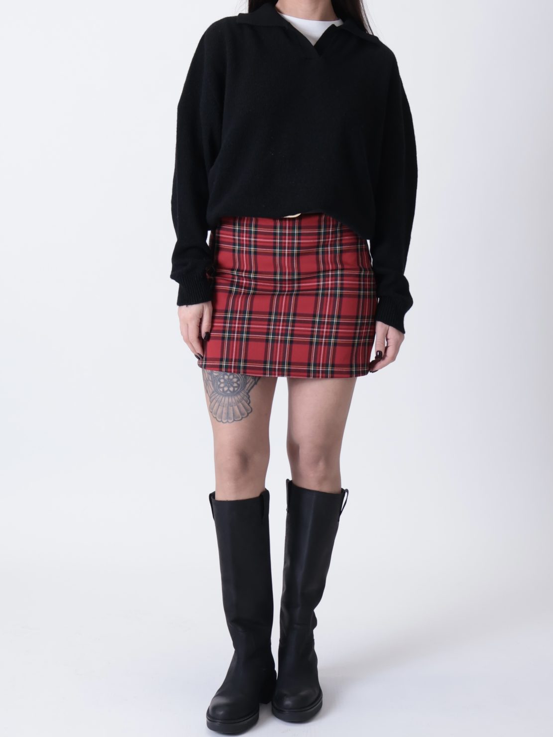 Minigonna scozzese rossa