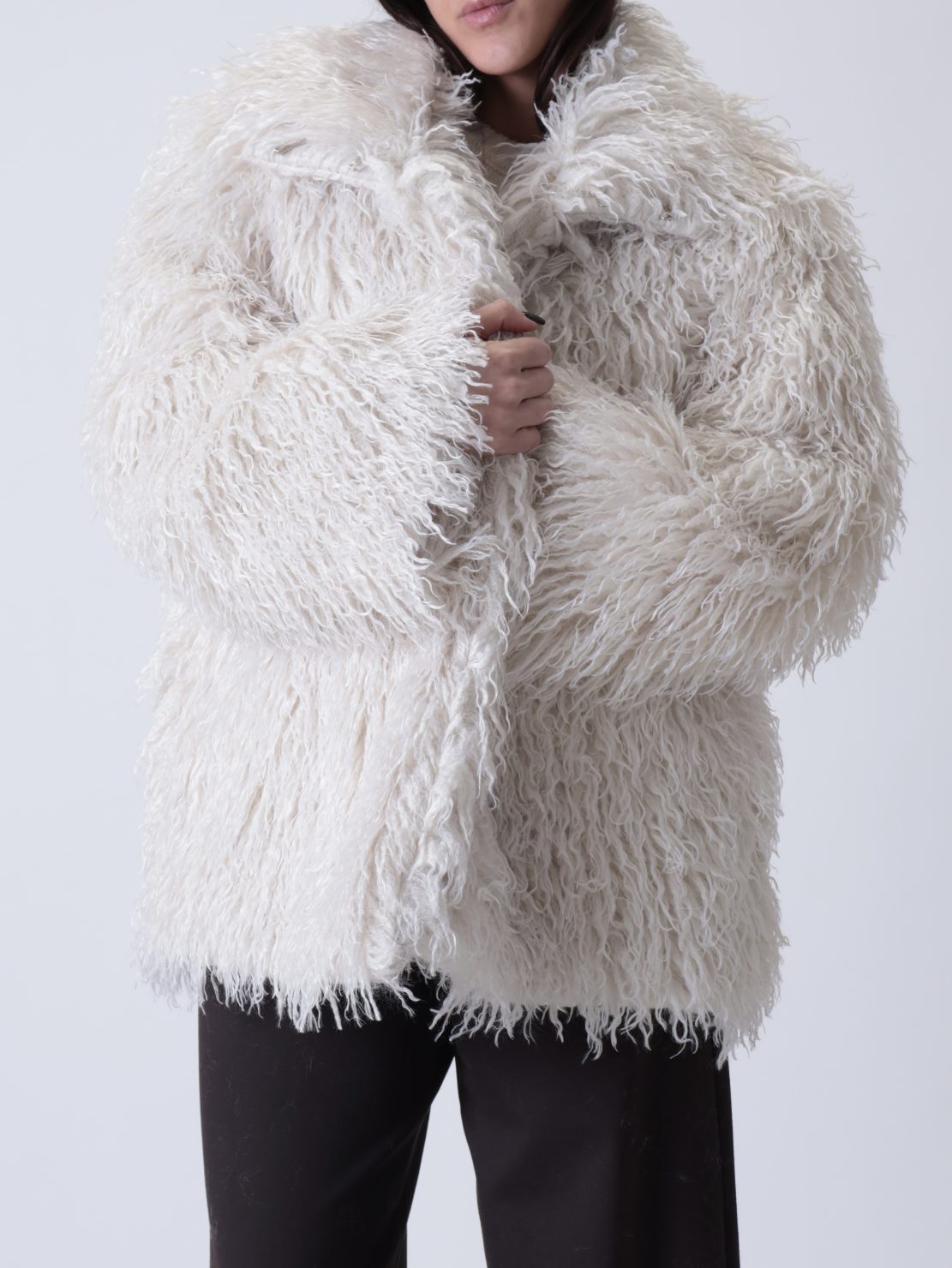 Pelliccia mongolia panna