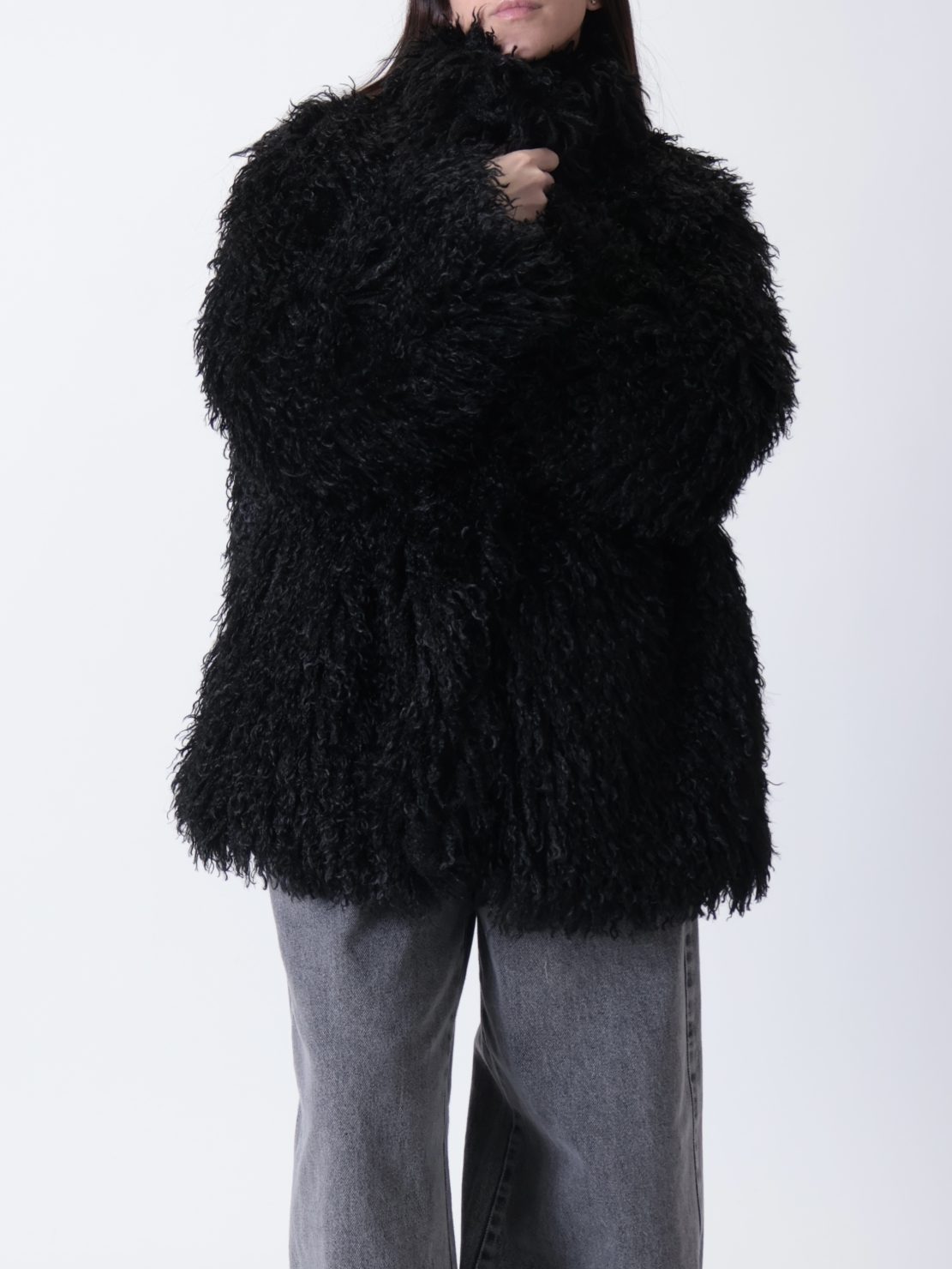 Pelliccia mongolia nera