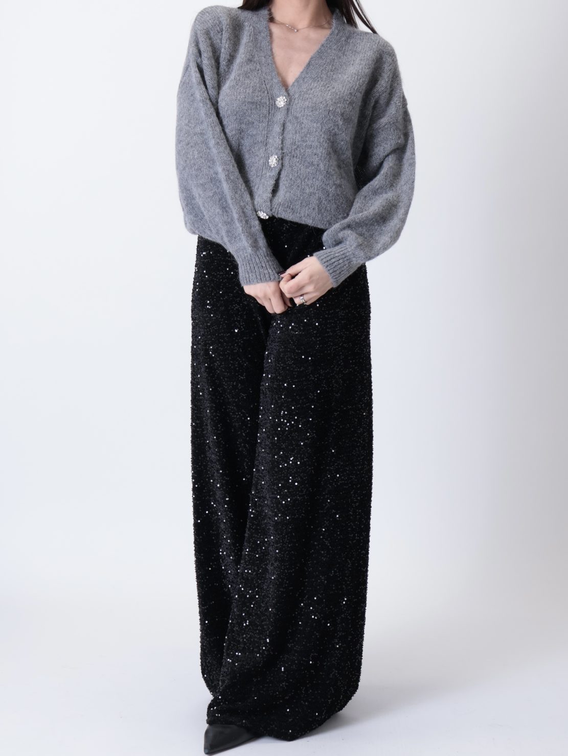 Pantalone paillettes nero PREORDINE 09/12