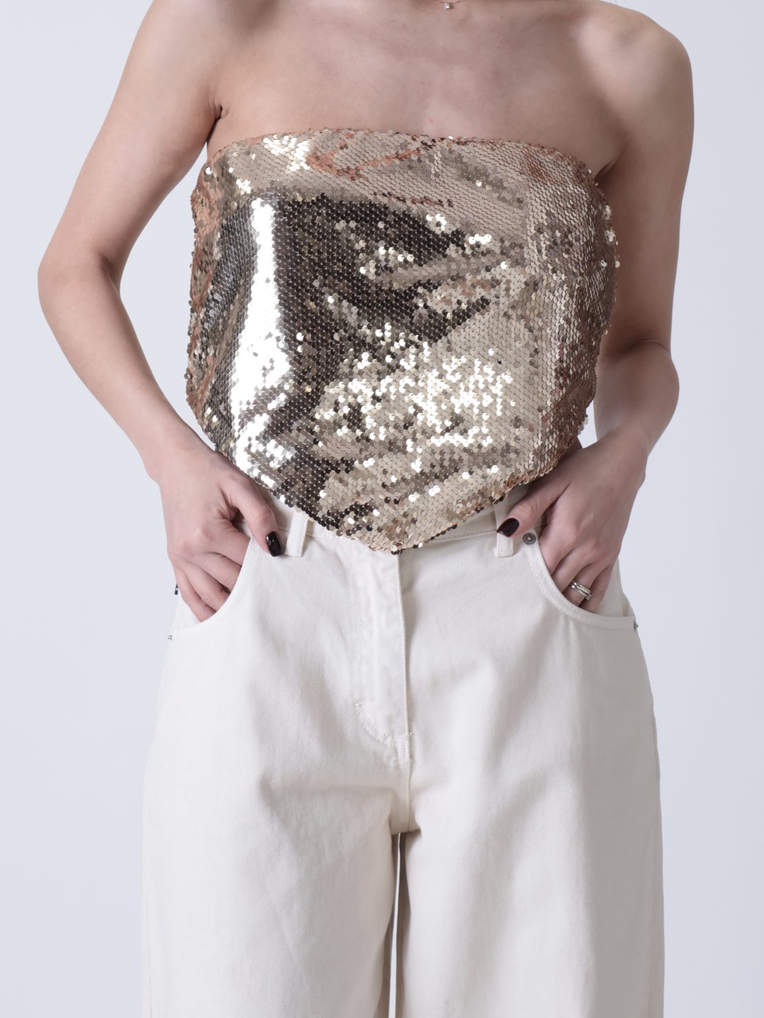 Top paillettes champagne