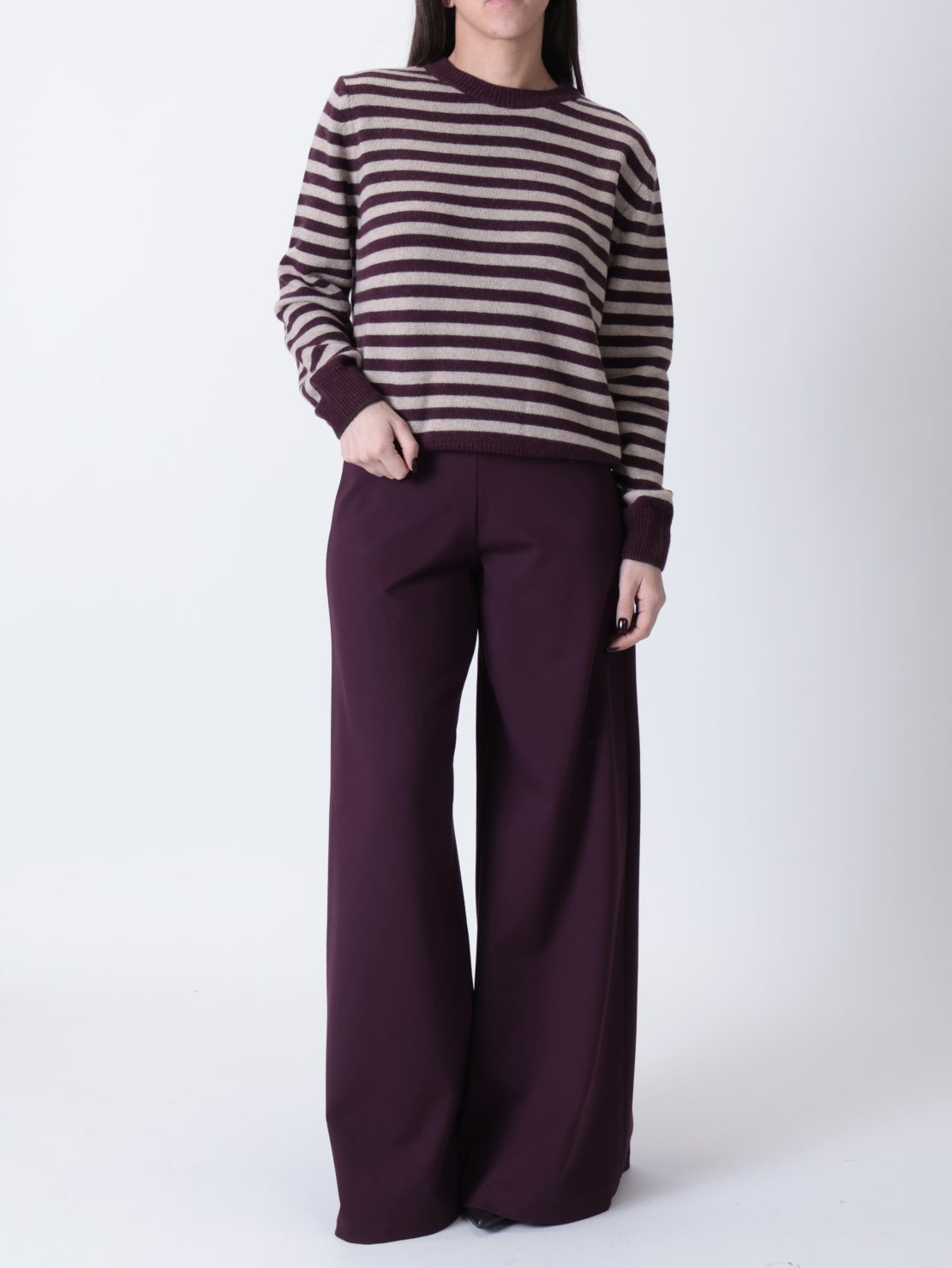 Pantalone palazzo punto milano bordeaux