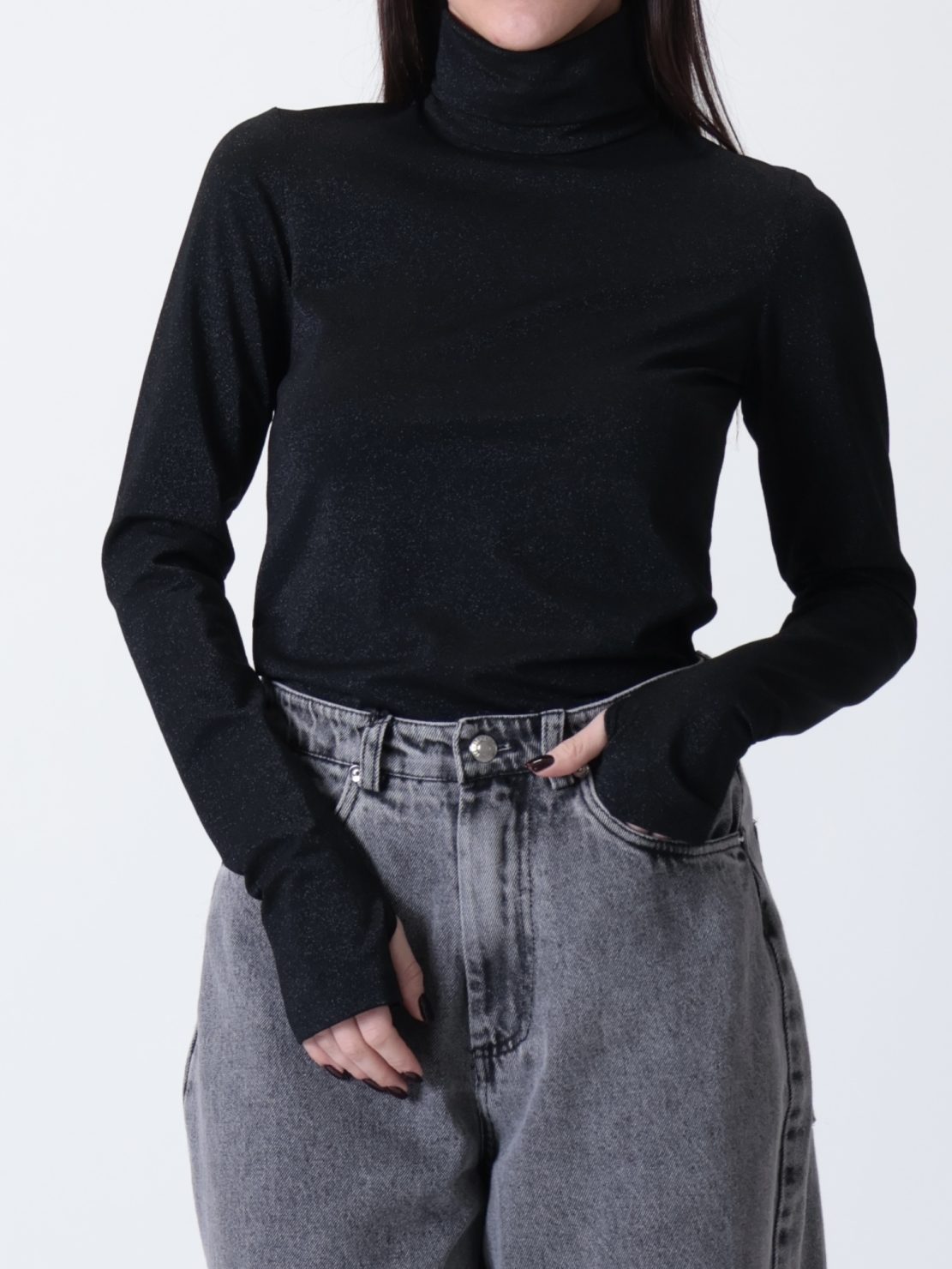 Dolcevita lurex nero