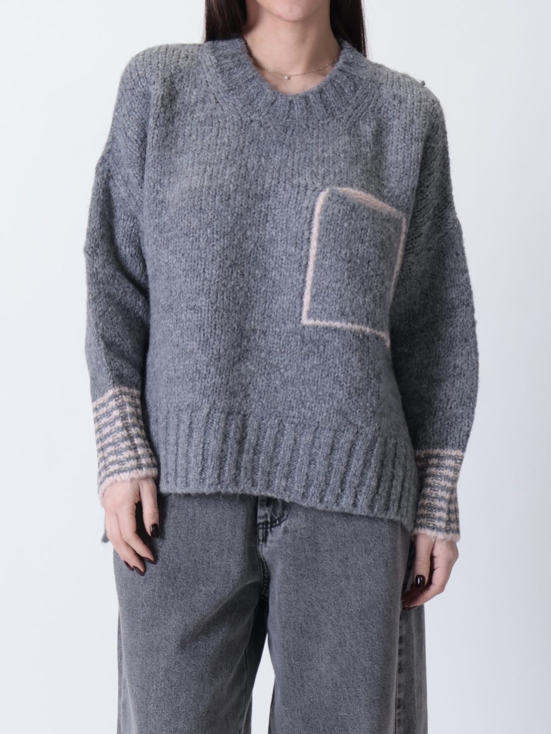 Maglione tasca antracite