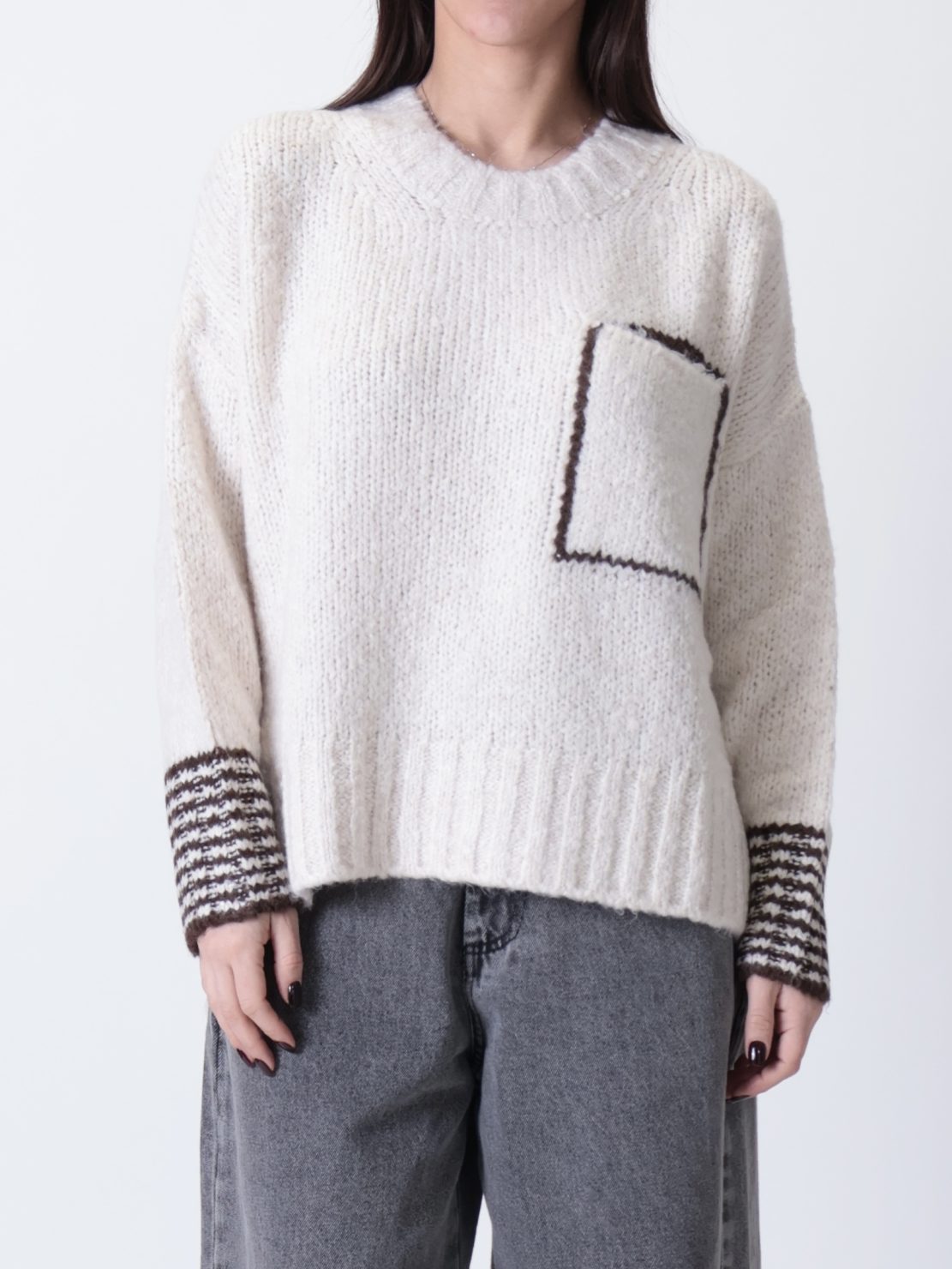 Maglione tasca burro