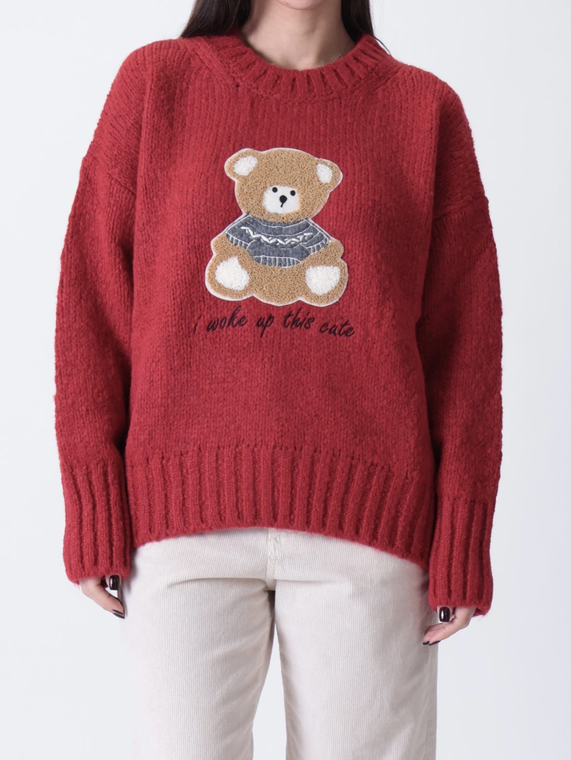 Pullover orsetto rosso