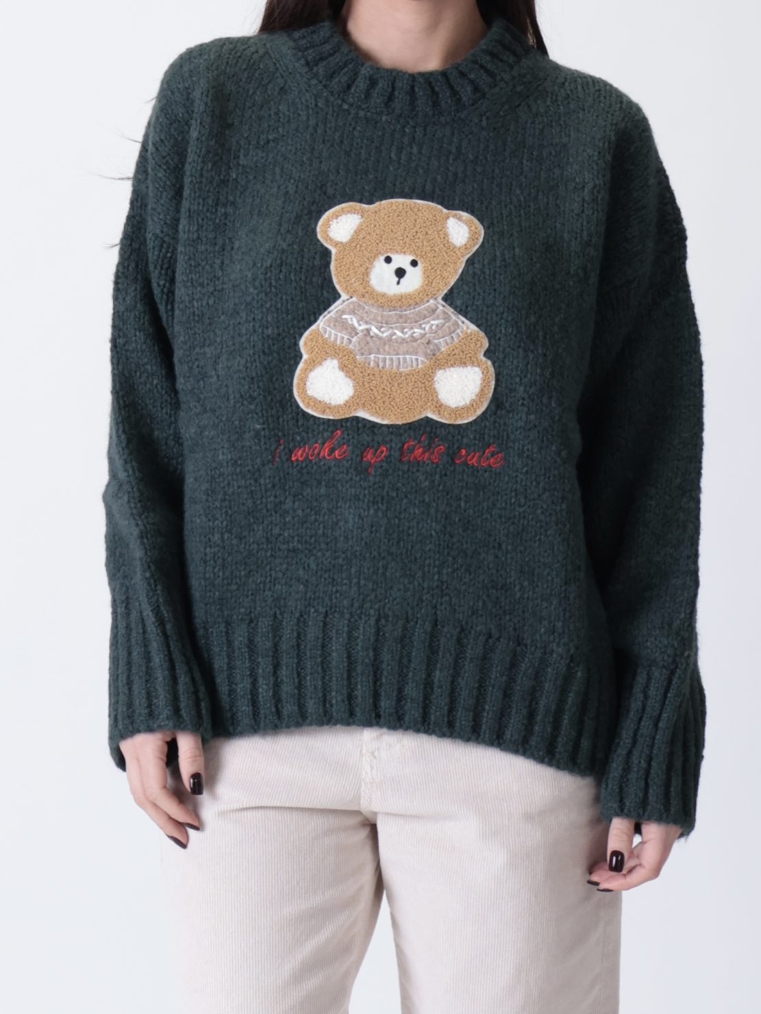 Pullover orsetto verde