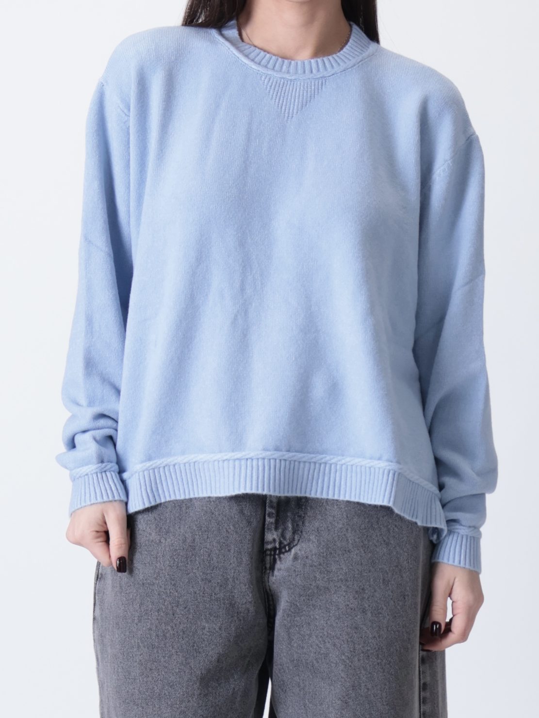 Maglione felpa celeste