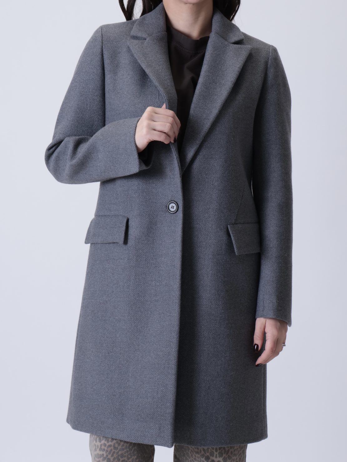 Cappotto un bottone grigio
