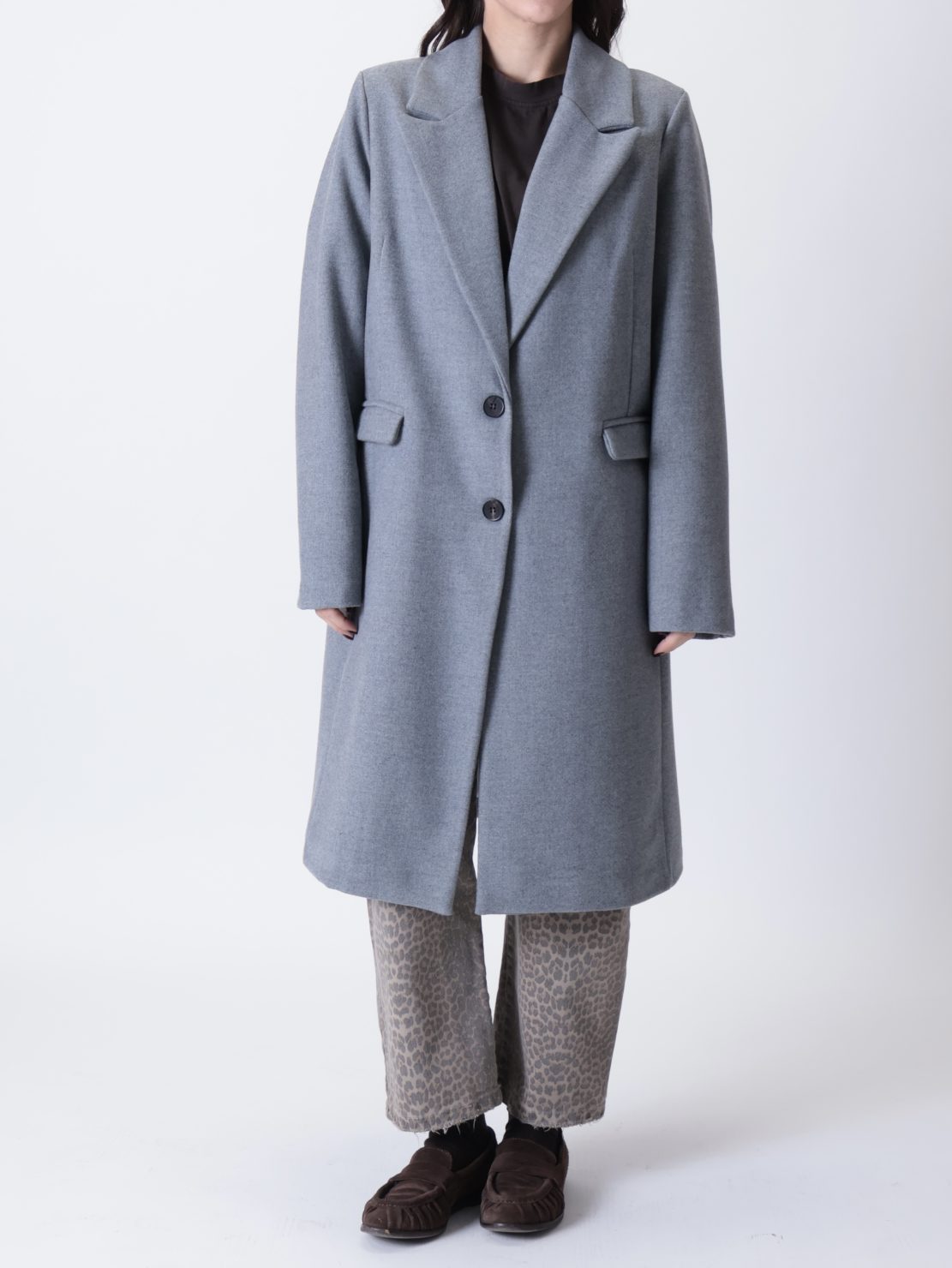 Cappotto monopetto ovetto grigio