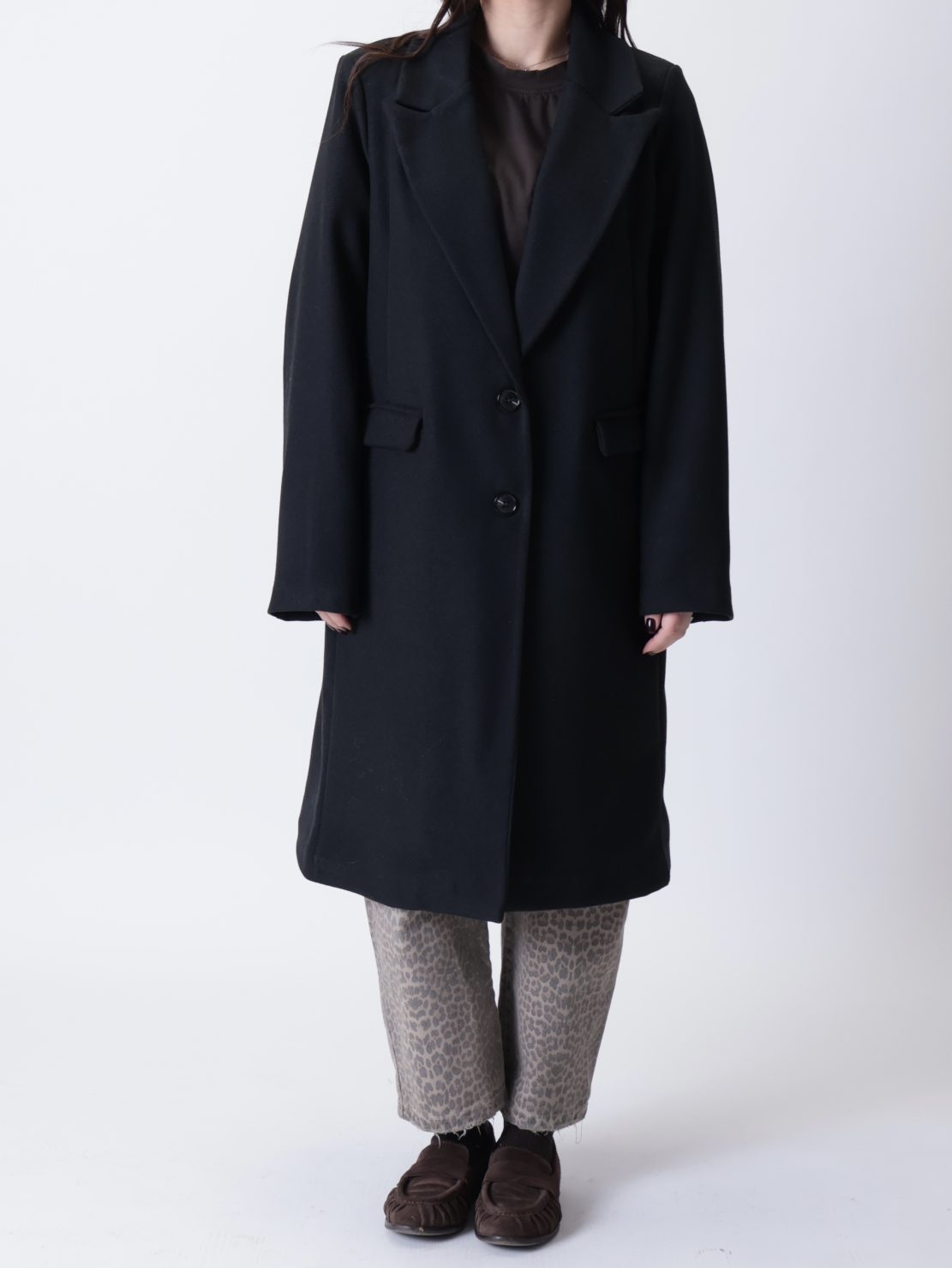 Cappotto monopetto ovetto nero