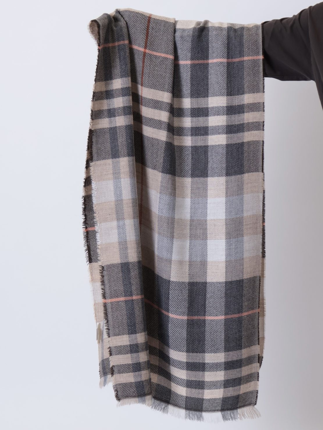 Sciarpa quadri beige riga mattone