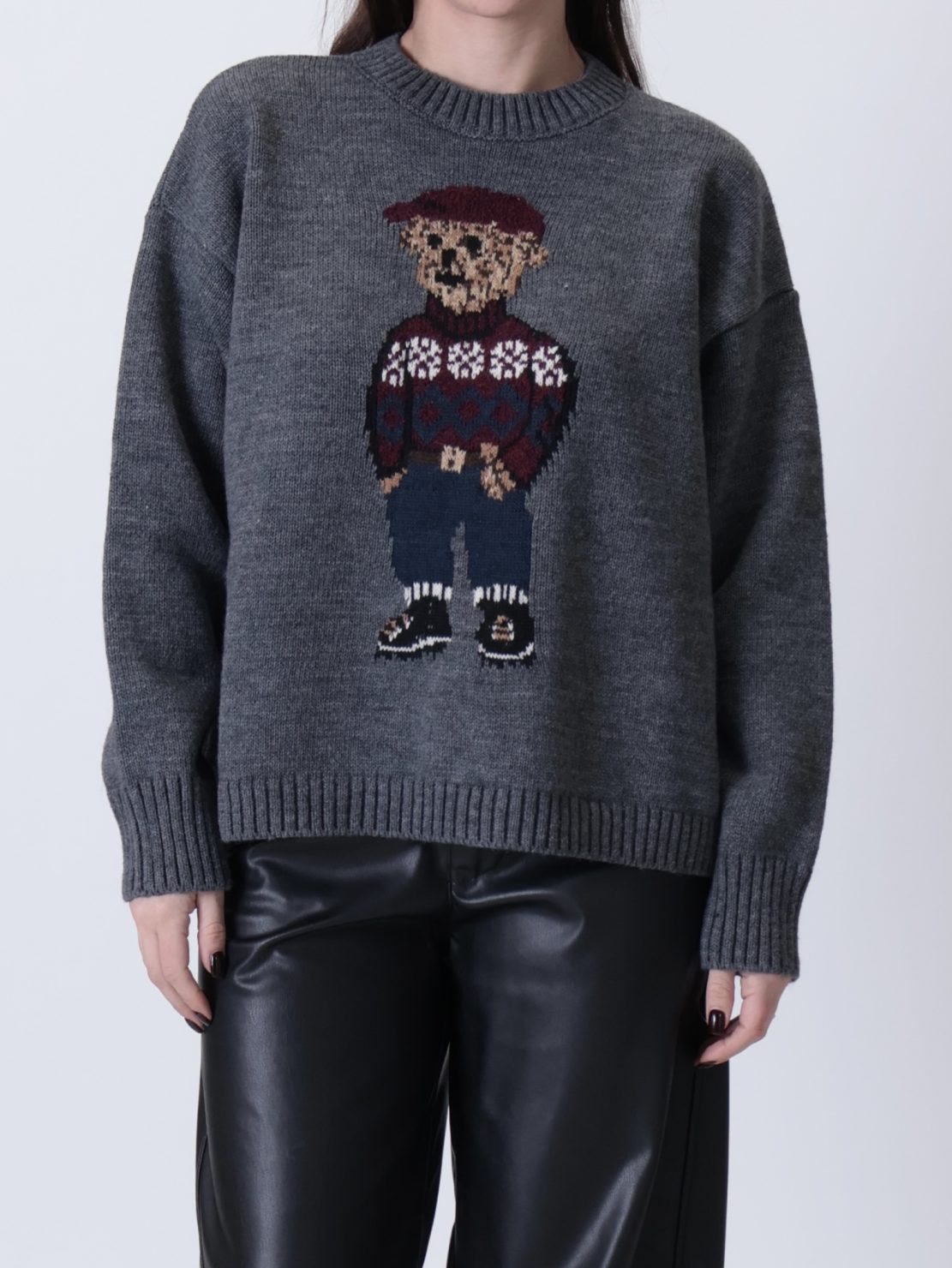 Maglione orsetto antracite