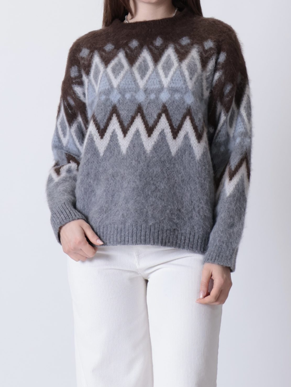 Maglione norvegese grigio/moro