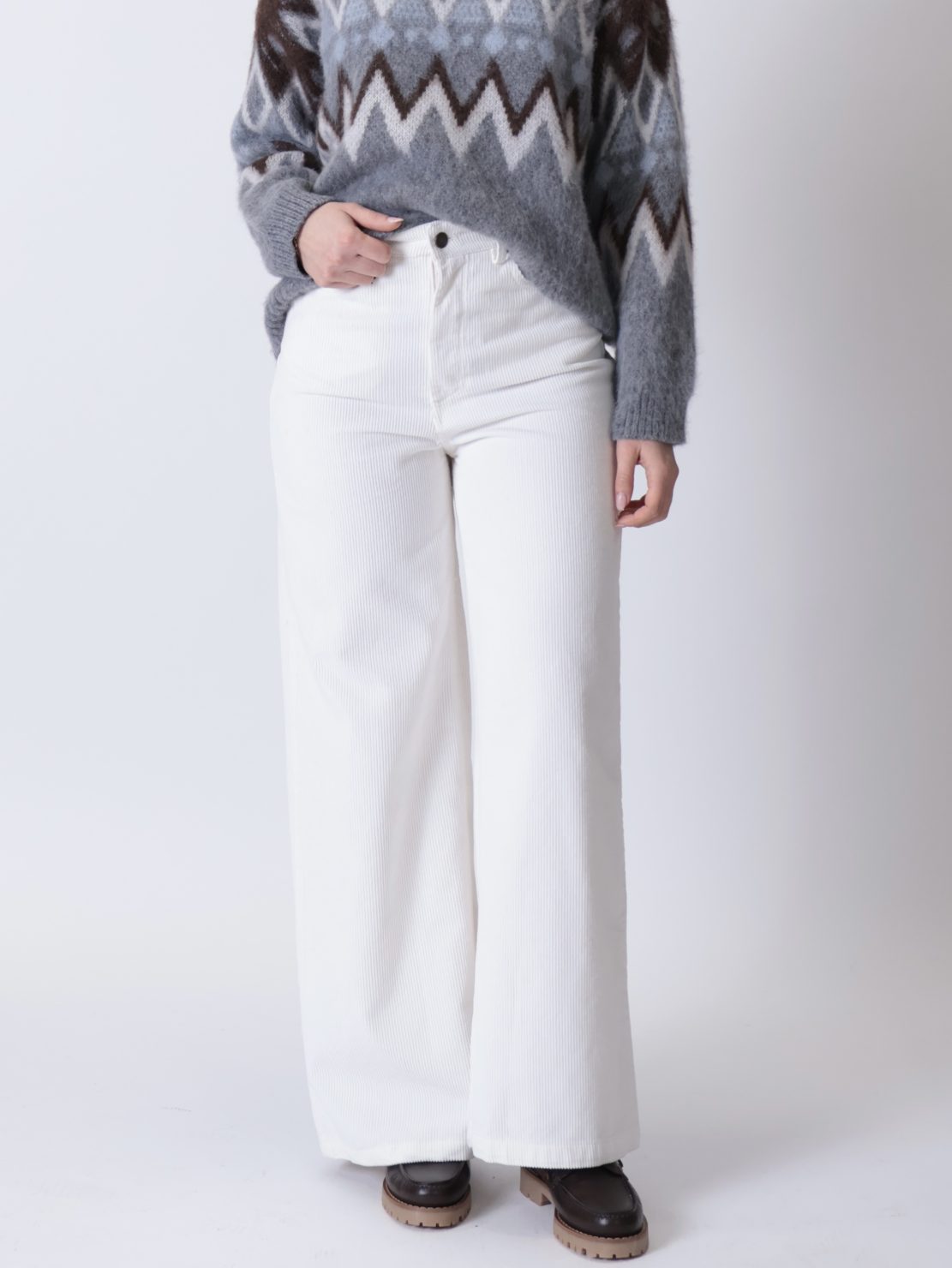 Pantalone Giusy velluto panna