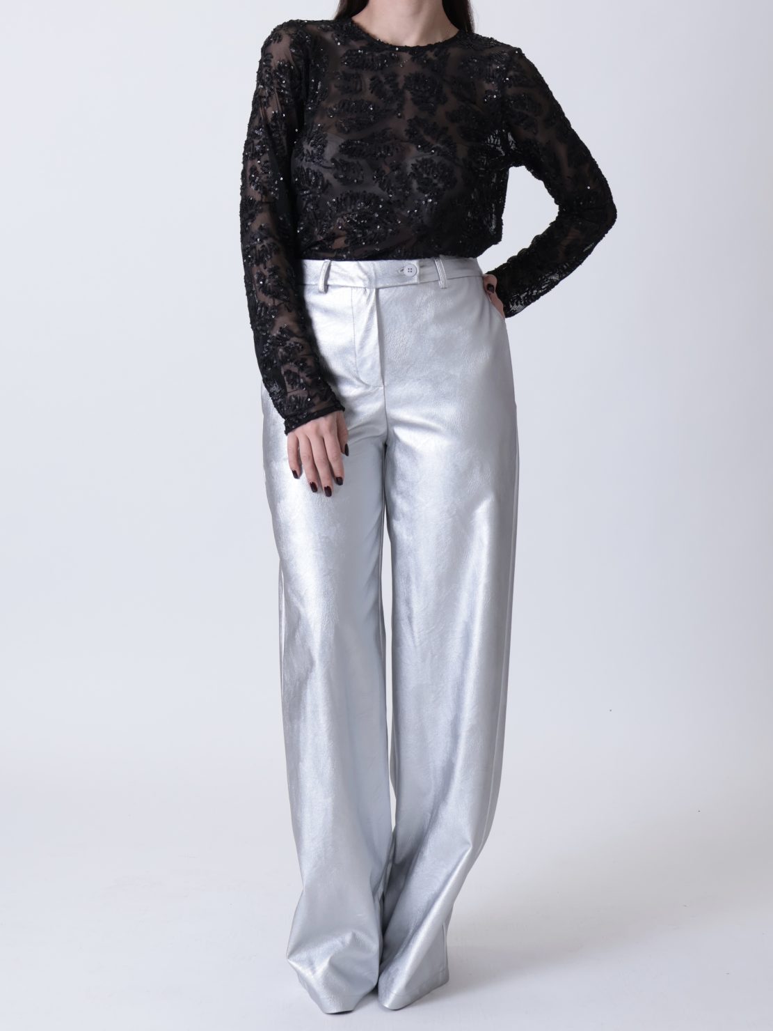 Pantalone sartoriale argento