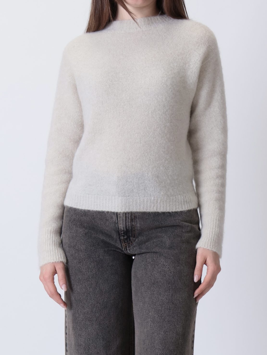 Maglione fluffy beige