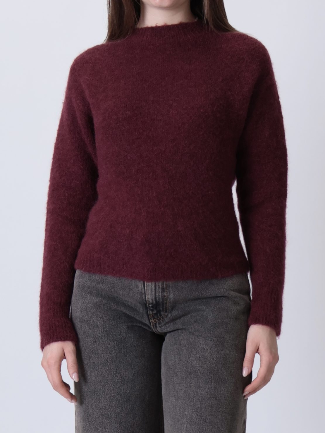 Maglione fluffy bordeaux