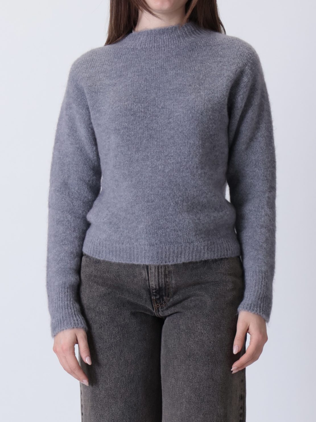 Maglione fluffy grigio
