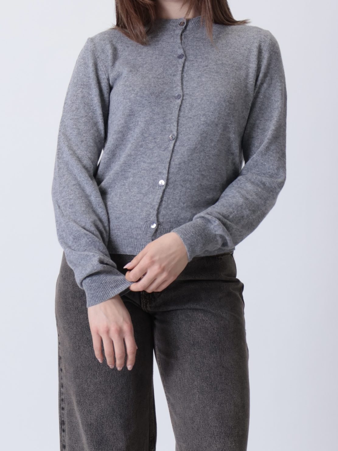 Cardigan rebecchina lana grigio