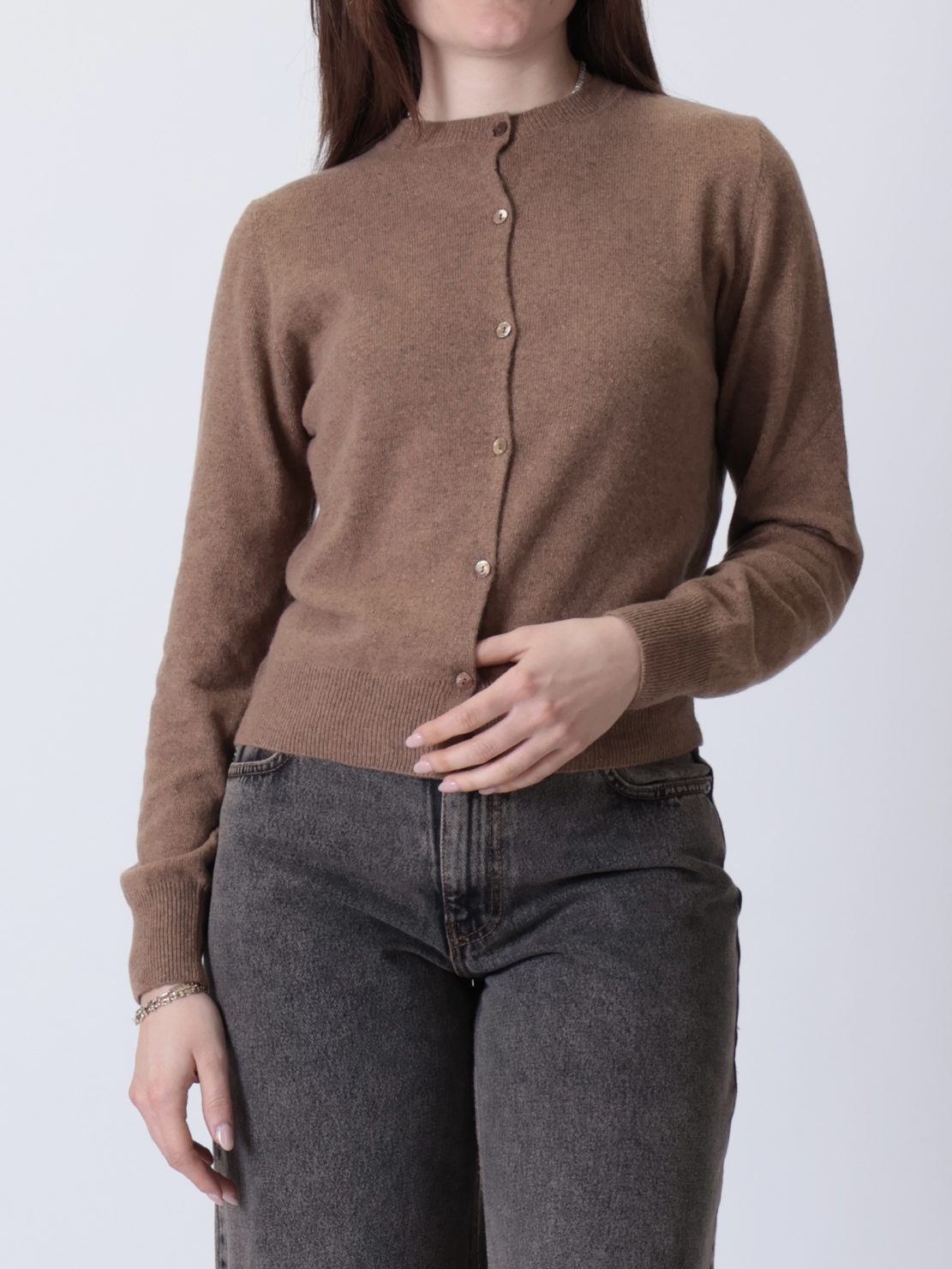 Cardigan rebecchina lana cammello