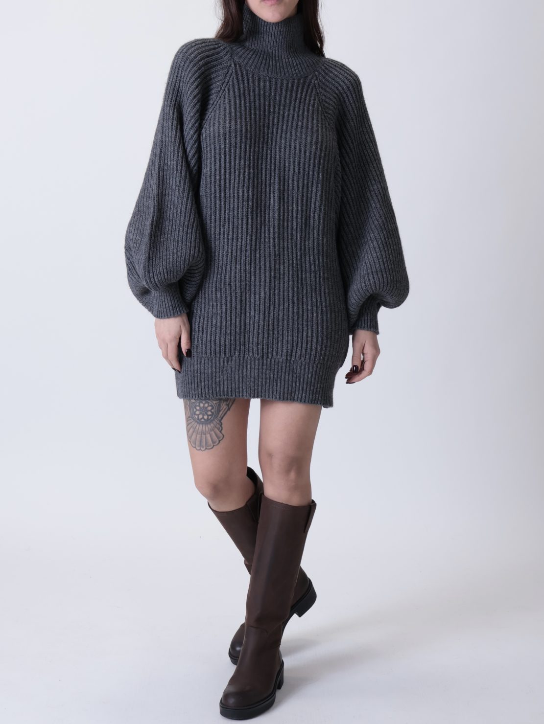 Abito dolcevita palloncino antracite