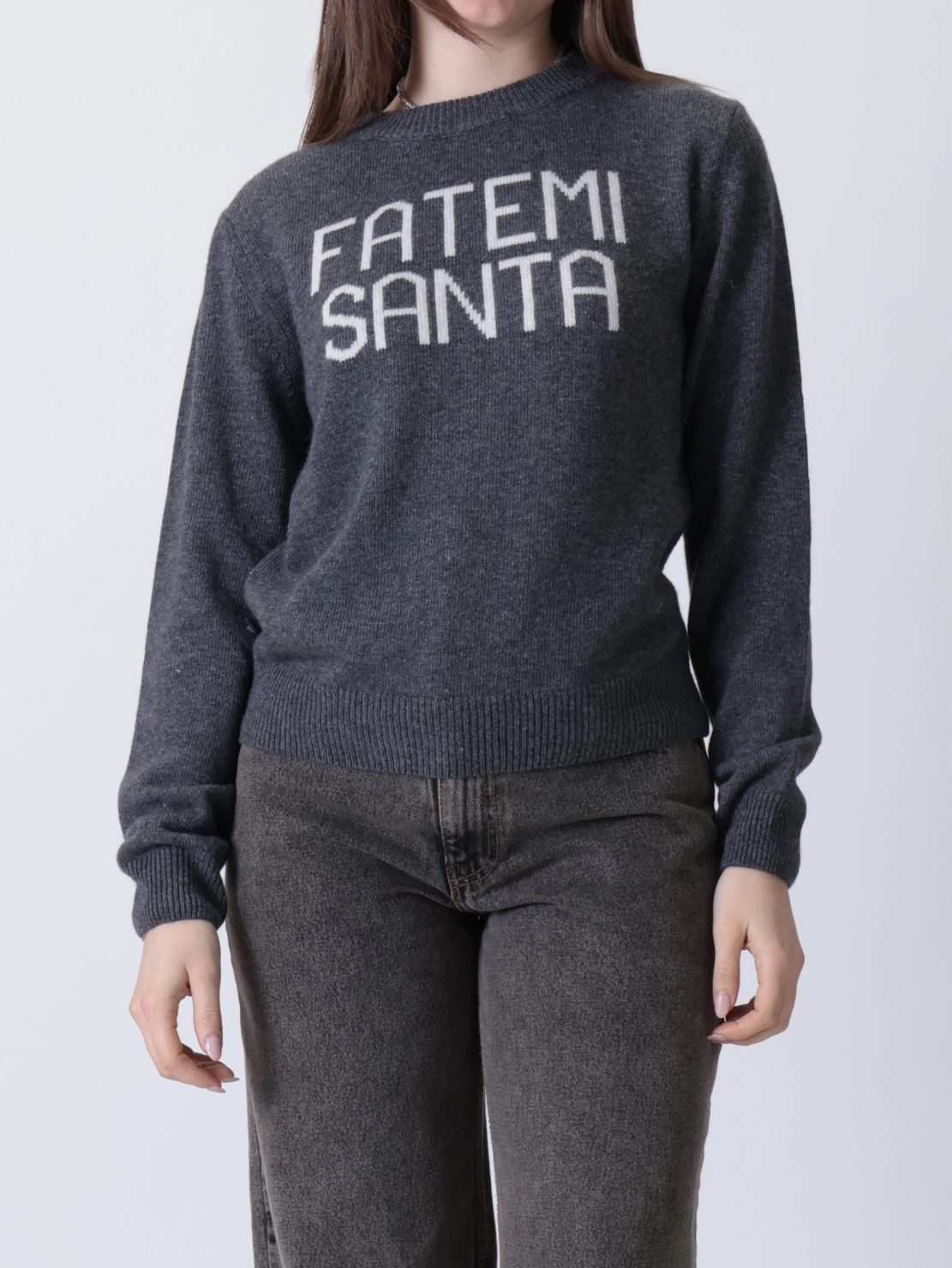 Maglione "FATEMI SANTA" antracite