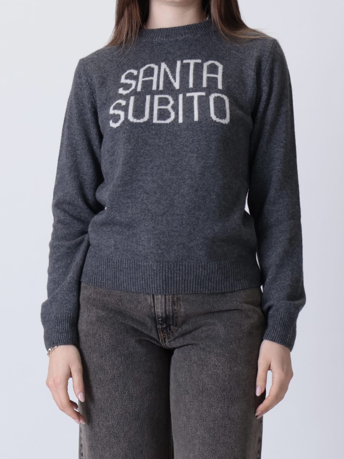 Maglione "SANTA SUBITO" antracite