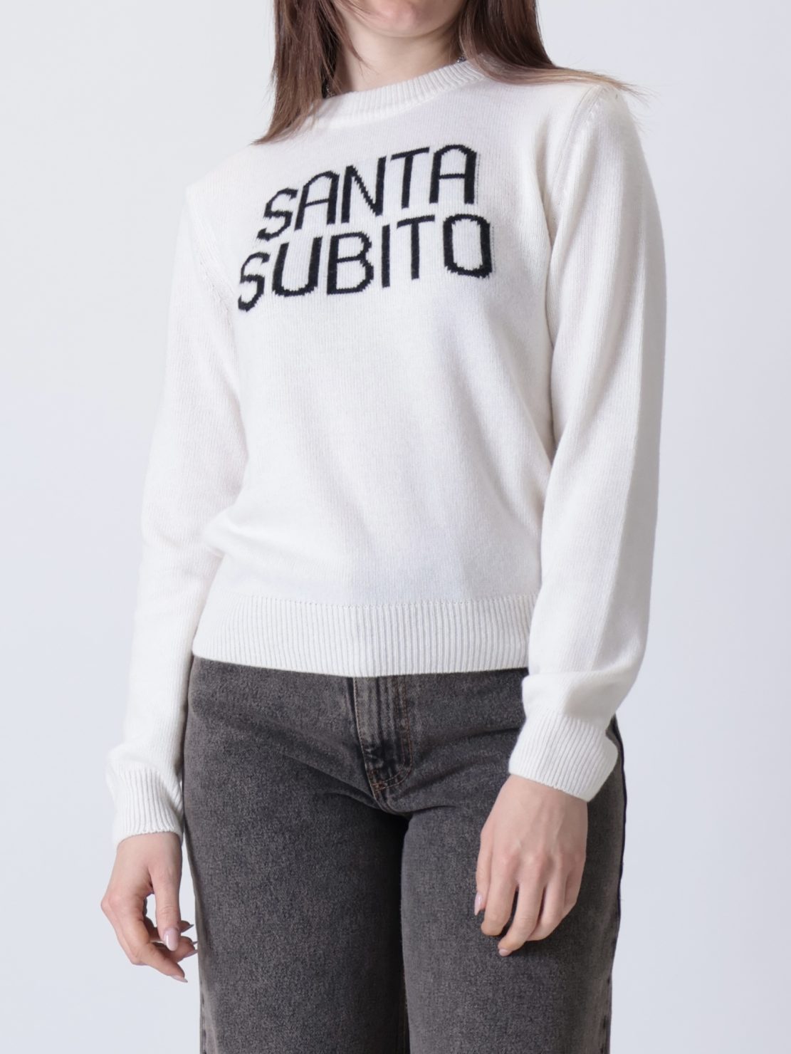 Maglione "SANTA SUBITO" panna