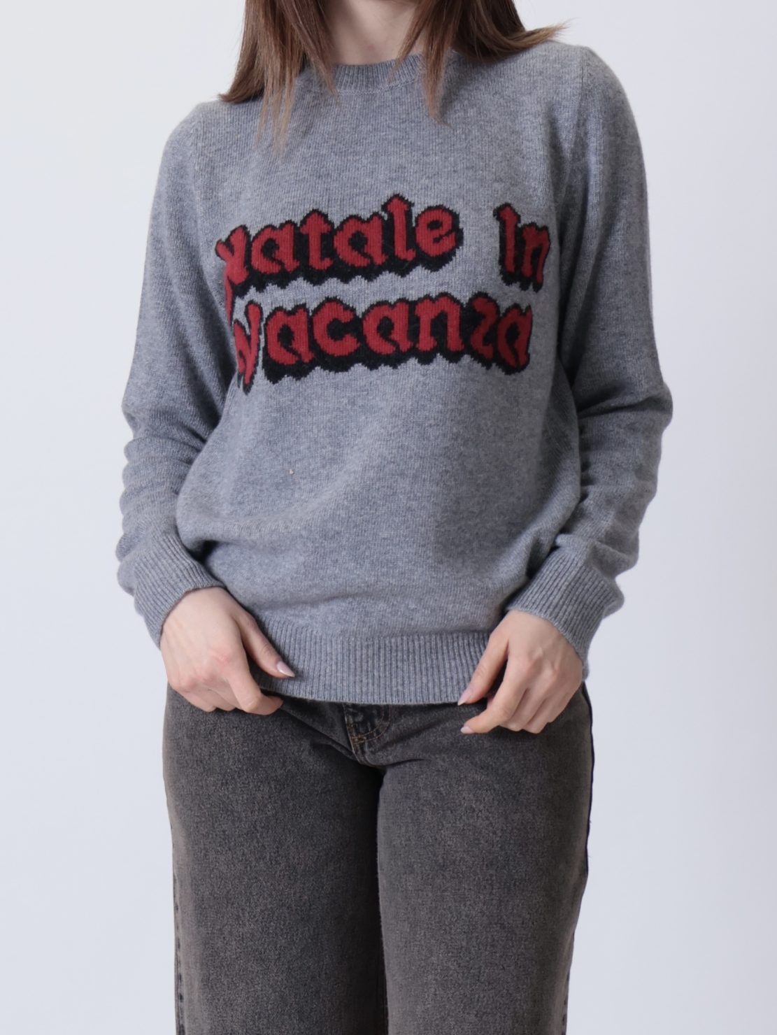 Maglione "NATALE IN VACANZA" grigio