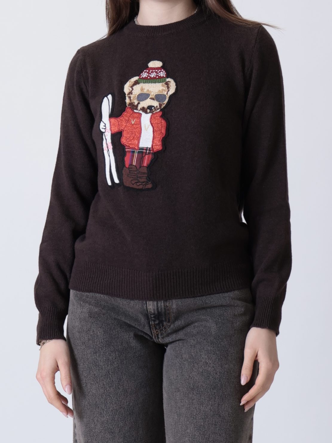 Maglione orsetto scii moro