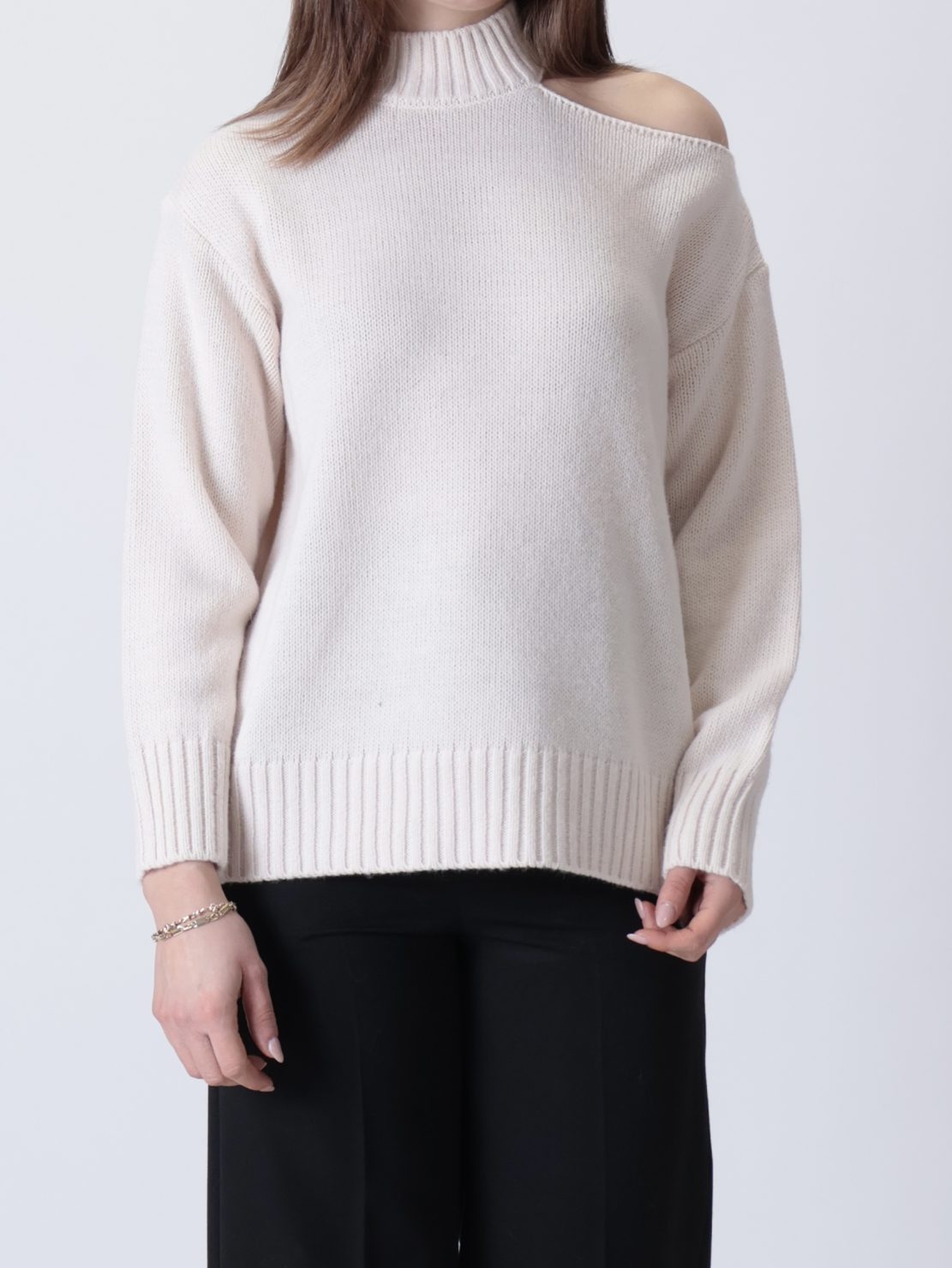 Maglia cut out panna