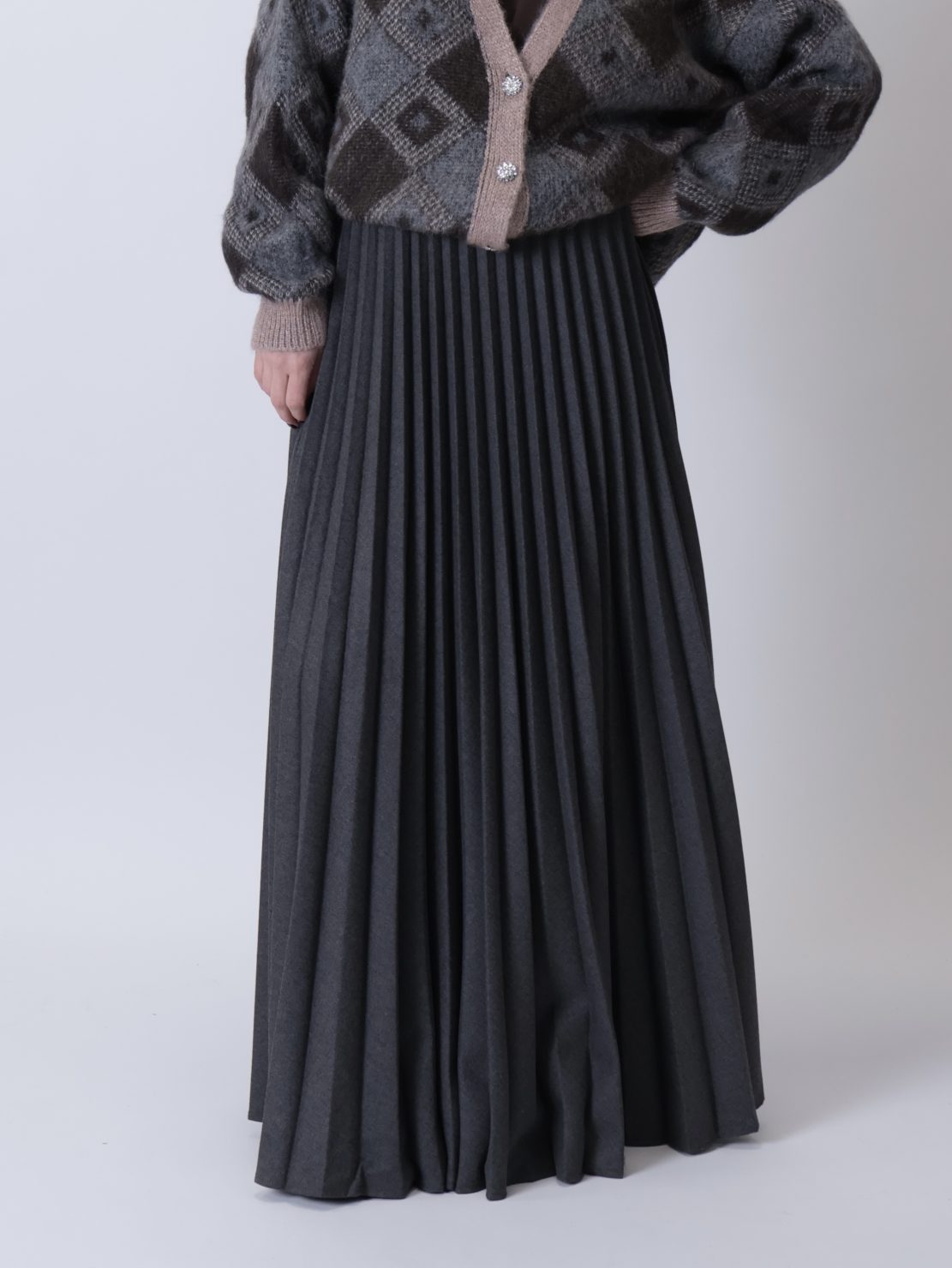 Gonna lunga plissetata grigia