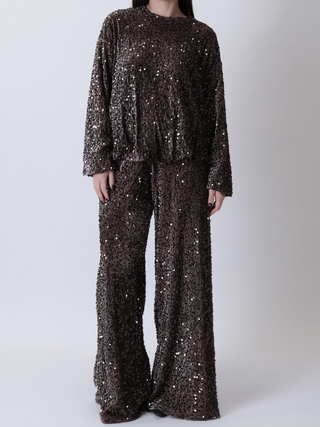 Pantalone paillettes moro