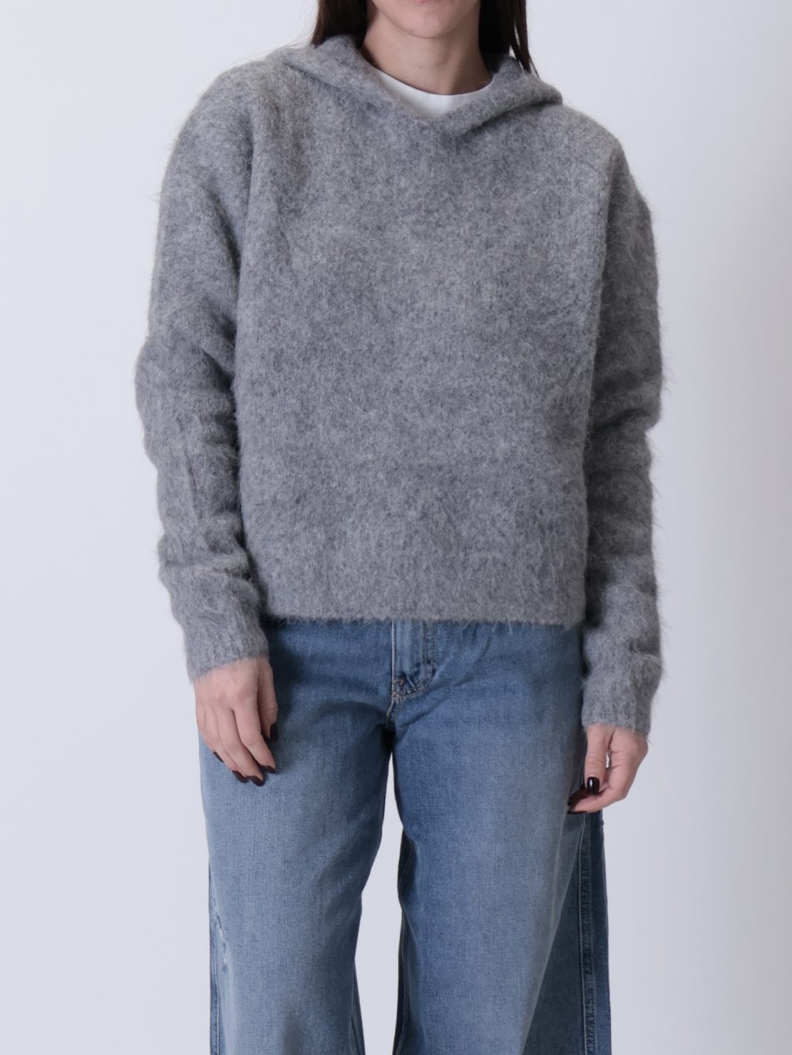 Maglione con cappuccio grigio