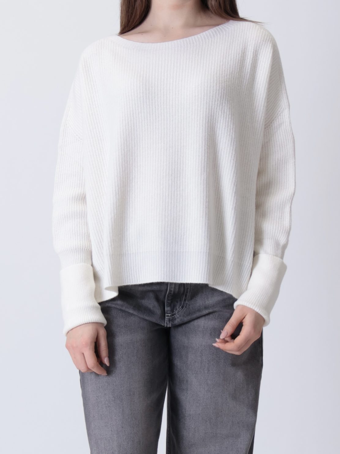 Maglione scollo barca burro