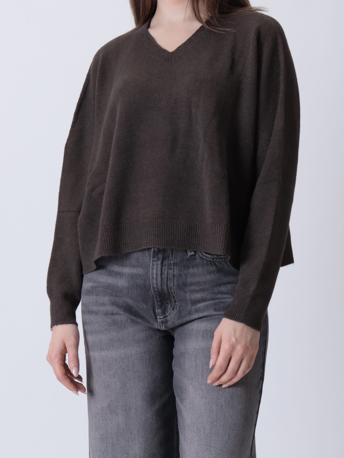 Maglione scollo V moro